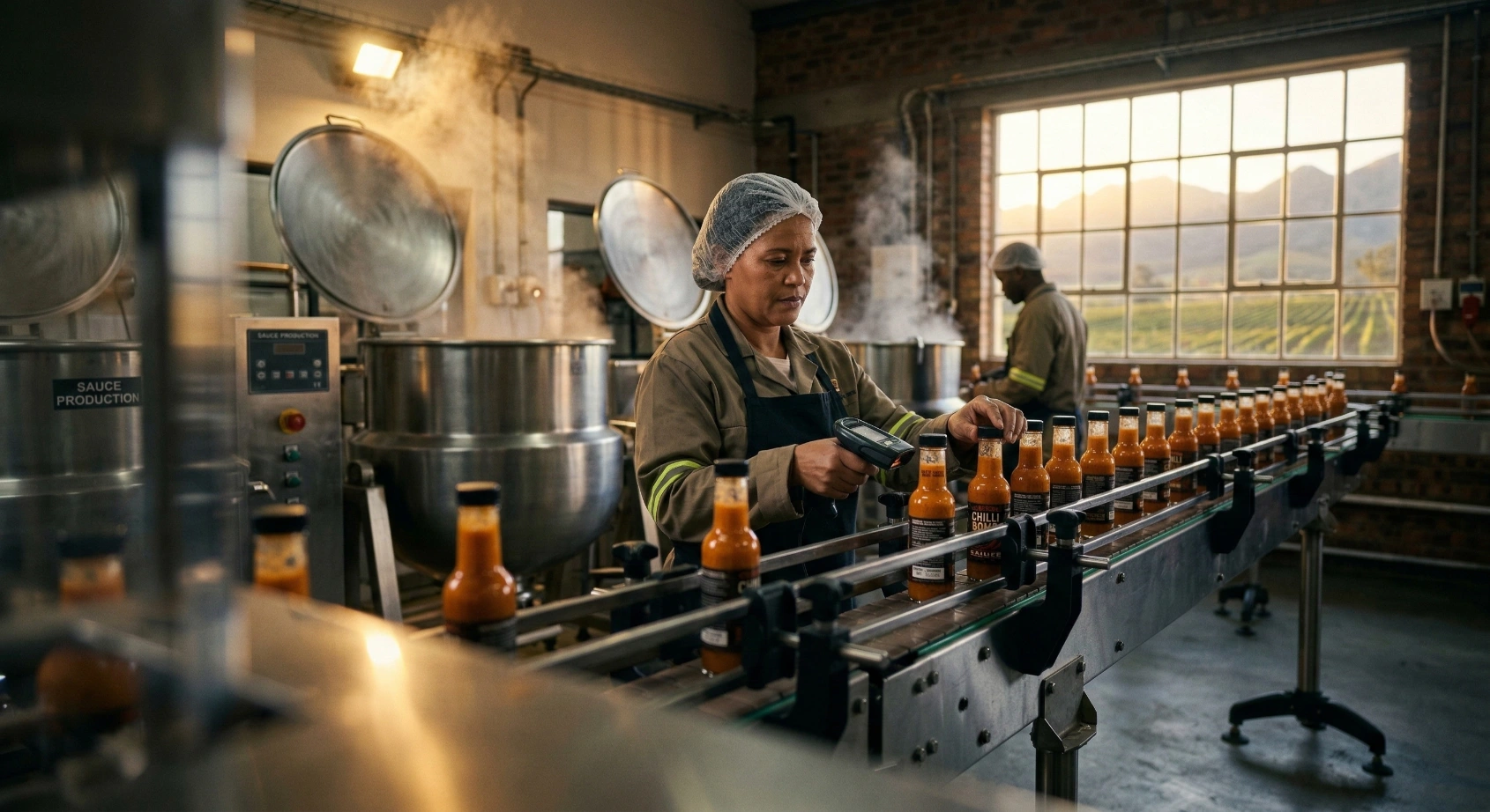 Shelf life testing services planning on a South African sauce production line at dawn